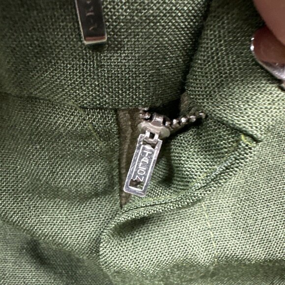 VTG Leisure Suit Slacks Pants Mens 35x30 Green Rayon Straight Leg Talon 70s - Picture 3 of 11